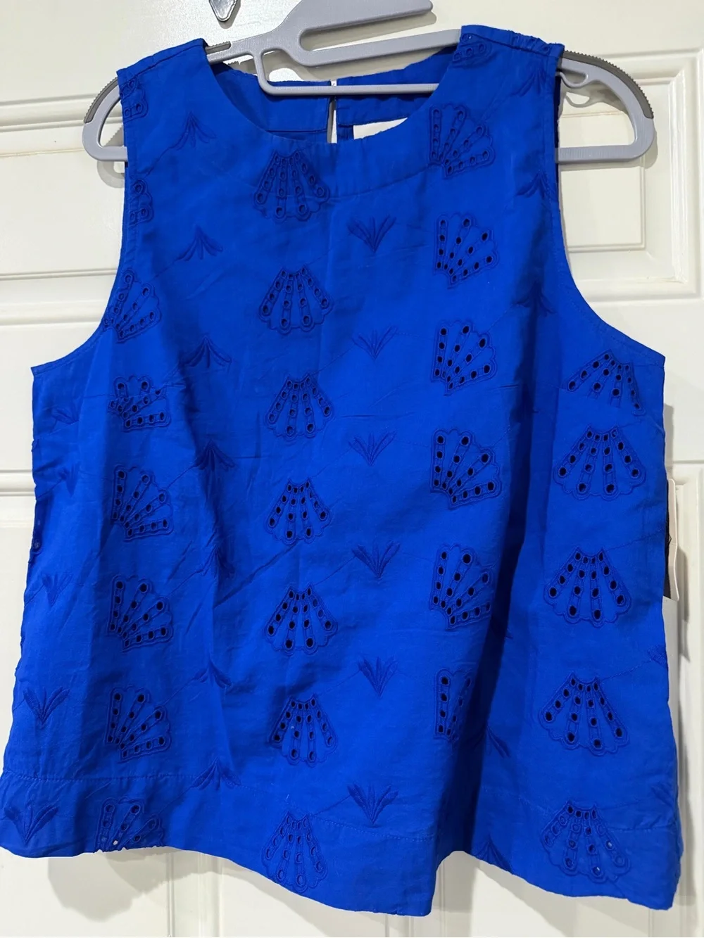 St. John's Bay Cobalt Blue Embroidered Sleeveless Tank - Picture 6 of 9